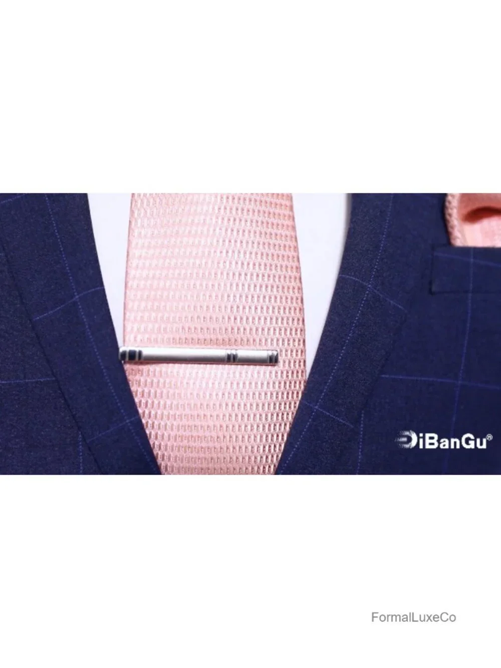 Men's Silk Tie Set with Pocket Square Cufflinks and Tie Clip Formal Wedding
